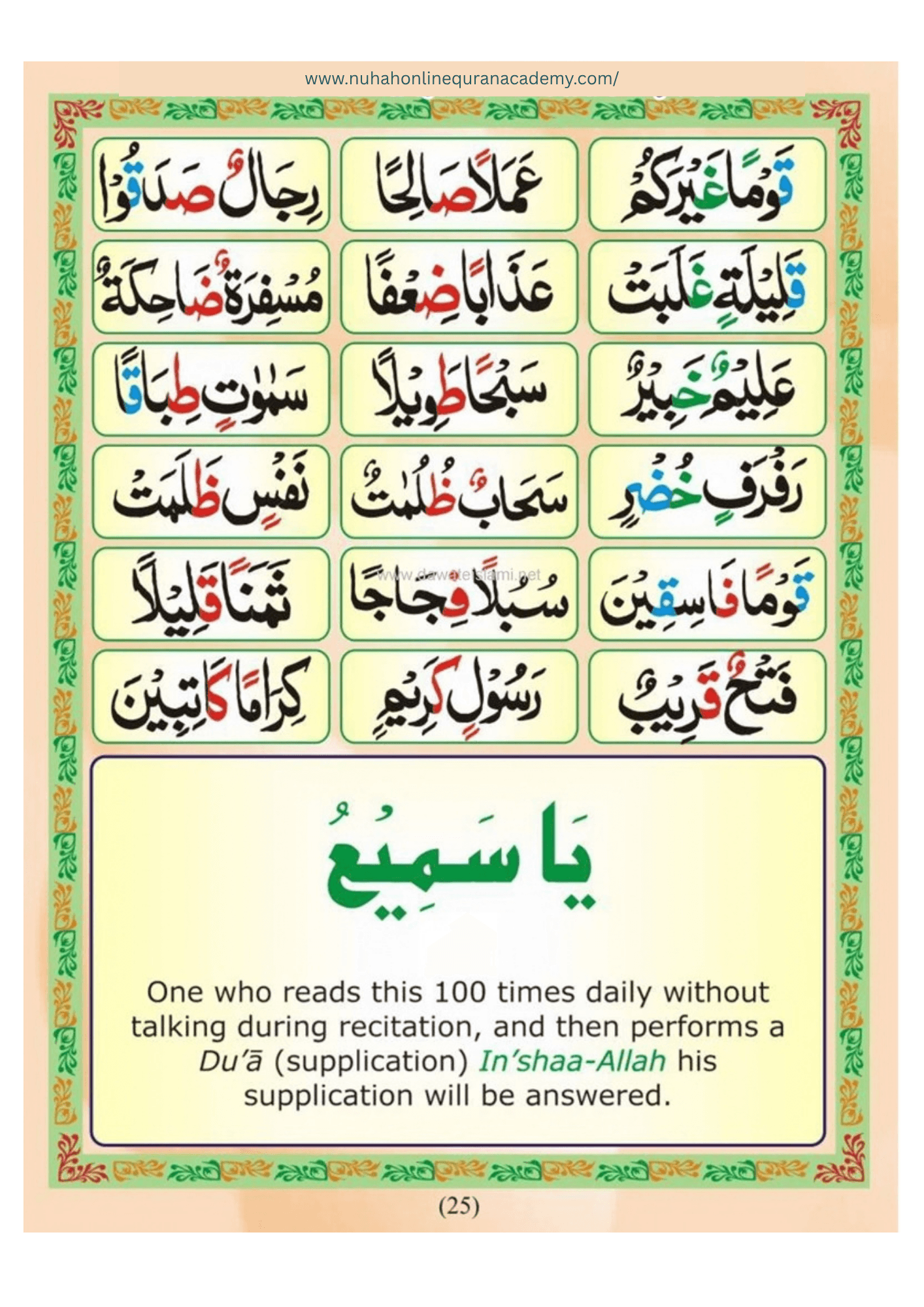Norani Qaida page 26 — Urdu with colour-coded Tajweed