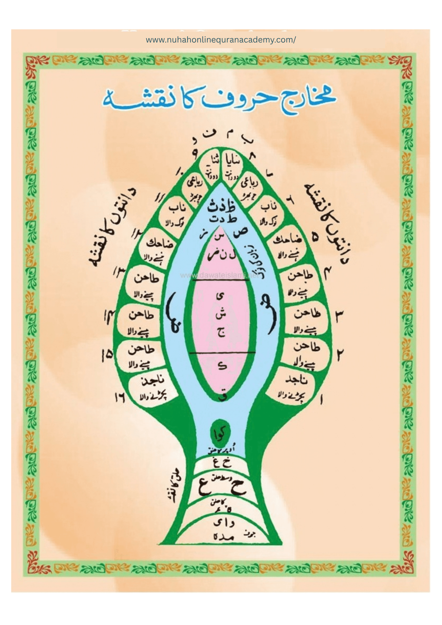 Norani Qaida page 49 — Urdu with colour-coded Tajweed